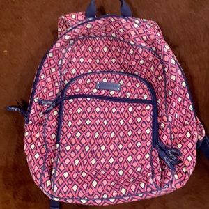 Pink & Blue Vera Bradley backpack.